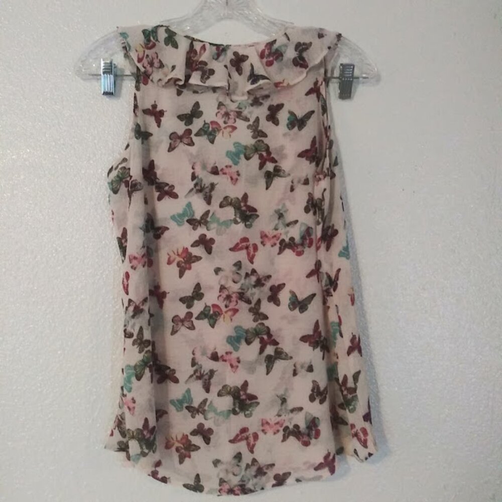 No Boundaries women's size L (11-13) multicolored butterfly print woven tank top - Picture 4 of 16
